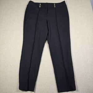 Jones Studio Black Dress Pants Womens Size 14 Straight Leg Pull On